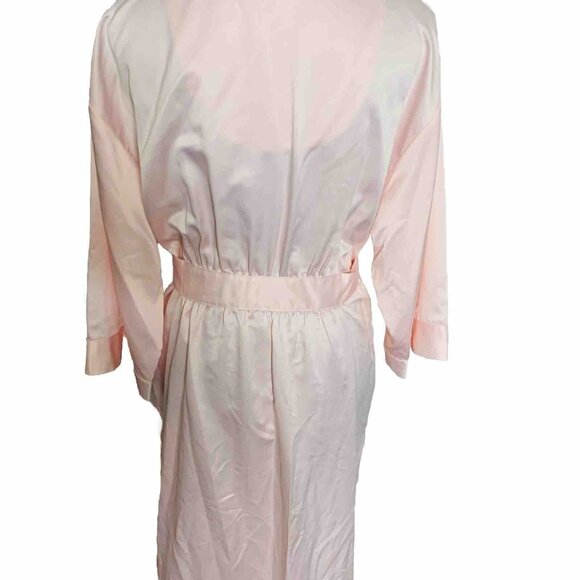 Cabernet Satin Pink Wrap Robe Sz M Kimono 3/4 Sleeve Loungewear Bathrobe Spa Vtg - Picture 6 of 14